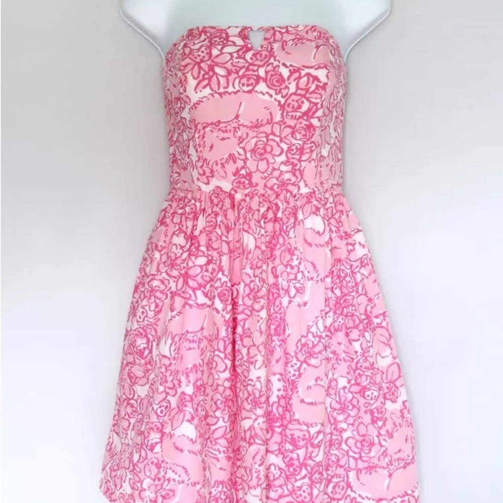 LILLY PULITZER Tie-back Keyhole Strapless Richelle Dress Fully Lined